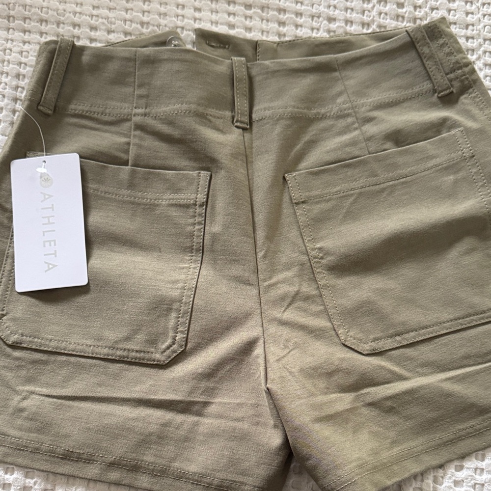 Athleta Olive Utility Patch-Pocket Shorts
